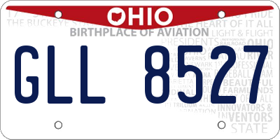 OH license plate GLL8527