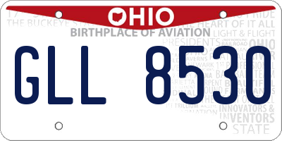OH license plate GLL8530