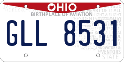 OH license plate GLL8531