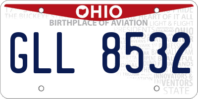OH license plate GLL8532