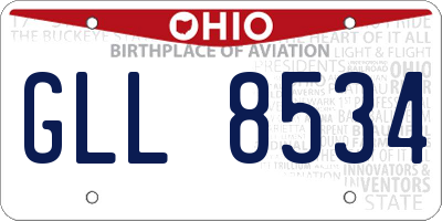 OH license plate GLL8534