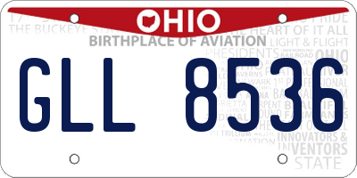 OH license plate GLL8536