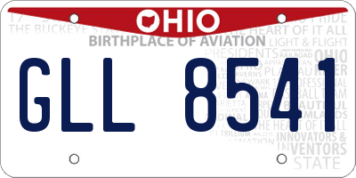 OH license plate GLL8541
