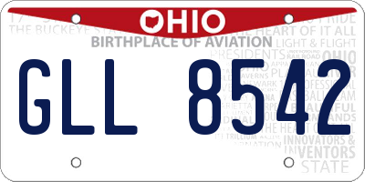 OH license plate GLL8542