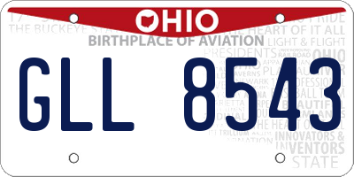 OH license plate GLL8543