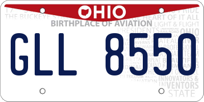 OH license plate GLL8550