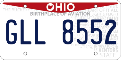 OH license plate GLL8552