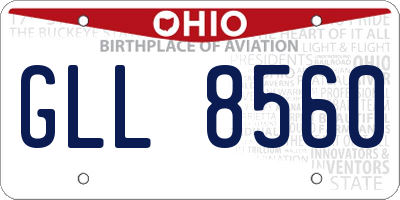 OH license plate GLL8560