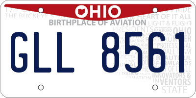 OH license plate GLL8561