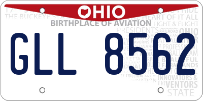 OH license plate GLL8562