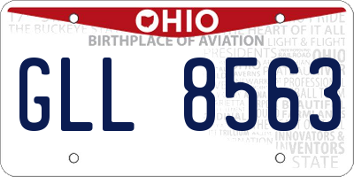 OH license plate GLL8563