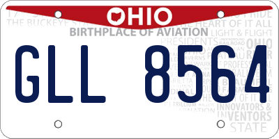 OH license plate GLL8564