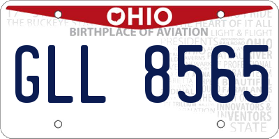 OH license plate GLL8565