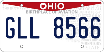 OH license plate GLL8566