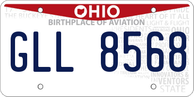OH license plate GLL8568