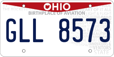 OH license plate GLL8573