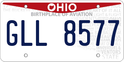 OH license plate GLL8577