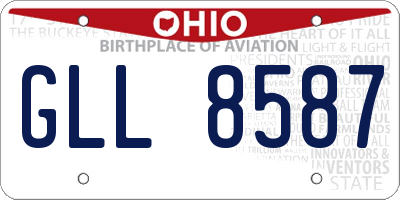 OH license plate GLL8587