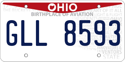 OH license plate GLL8593