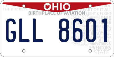 OH license plate GLL8601