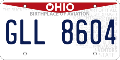 OH license plate GLL8604