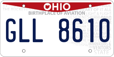 OH license plate GLL8610
