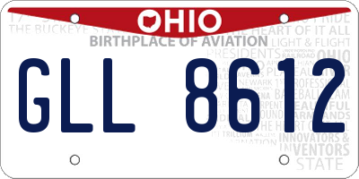 OH license plate GLL8612