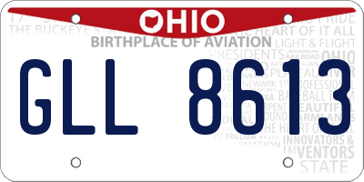 OH license plate GLL8613