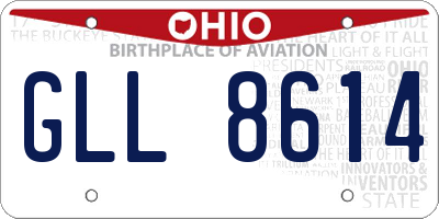 OH license plate GLL8614