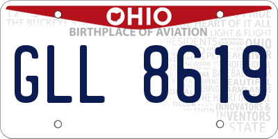 OH license plate GLL8619