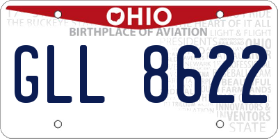 OH license plate GLL8622