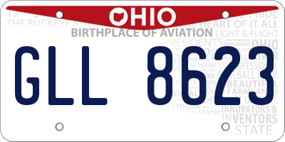 OH license plate GLL8623