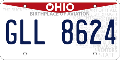 OH license plate GLL8624