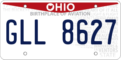 OH license plate GLL8627