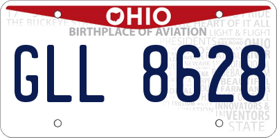 OH license plate GLL8628