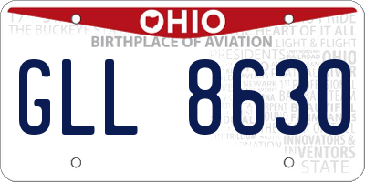 OH license plate GLL8630