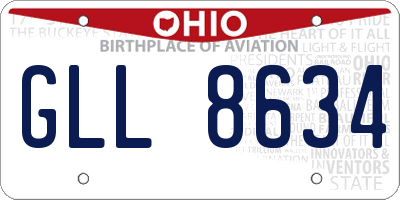 OH license plate GLL8634
