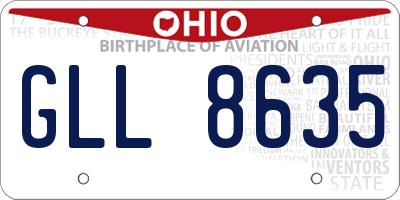OH license plate GLL8635