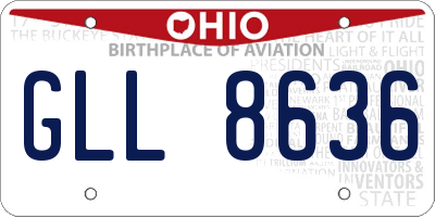 OH license plate GLL8636