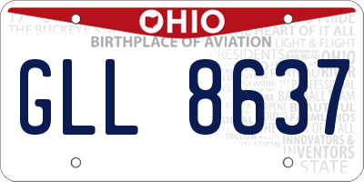 OH license plate GLL8637