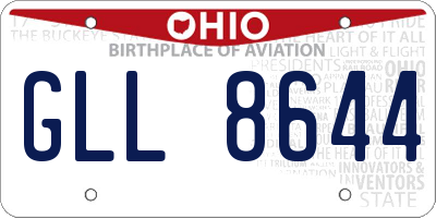 OH license plate GLL8644