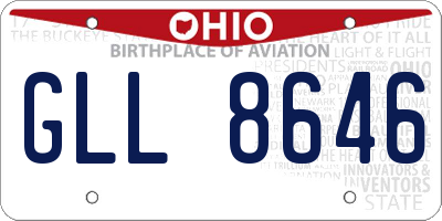 OH license plate GLL8646