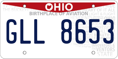 OH license plate GLL8653
