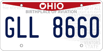 OH license plate GLL8660