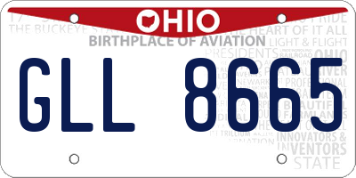 OH license plate GLL8665