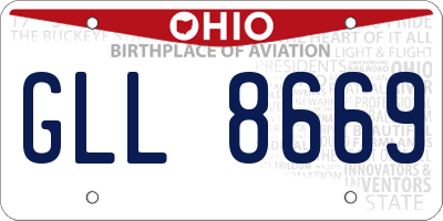 OH license plate GLL8669