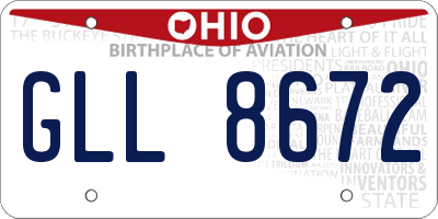 OH license plate GLL8672