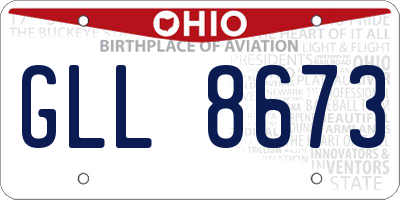 OH license plate GLL8673