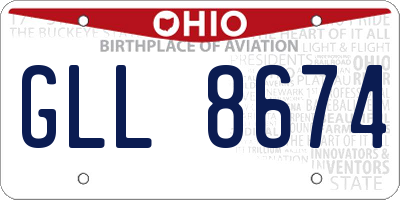 OH license plate GLL8674