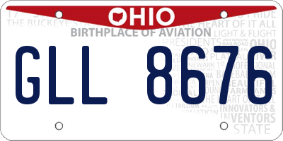 OH license plate GLL8676